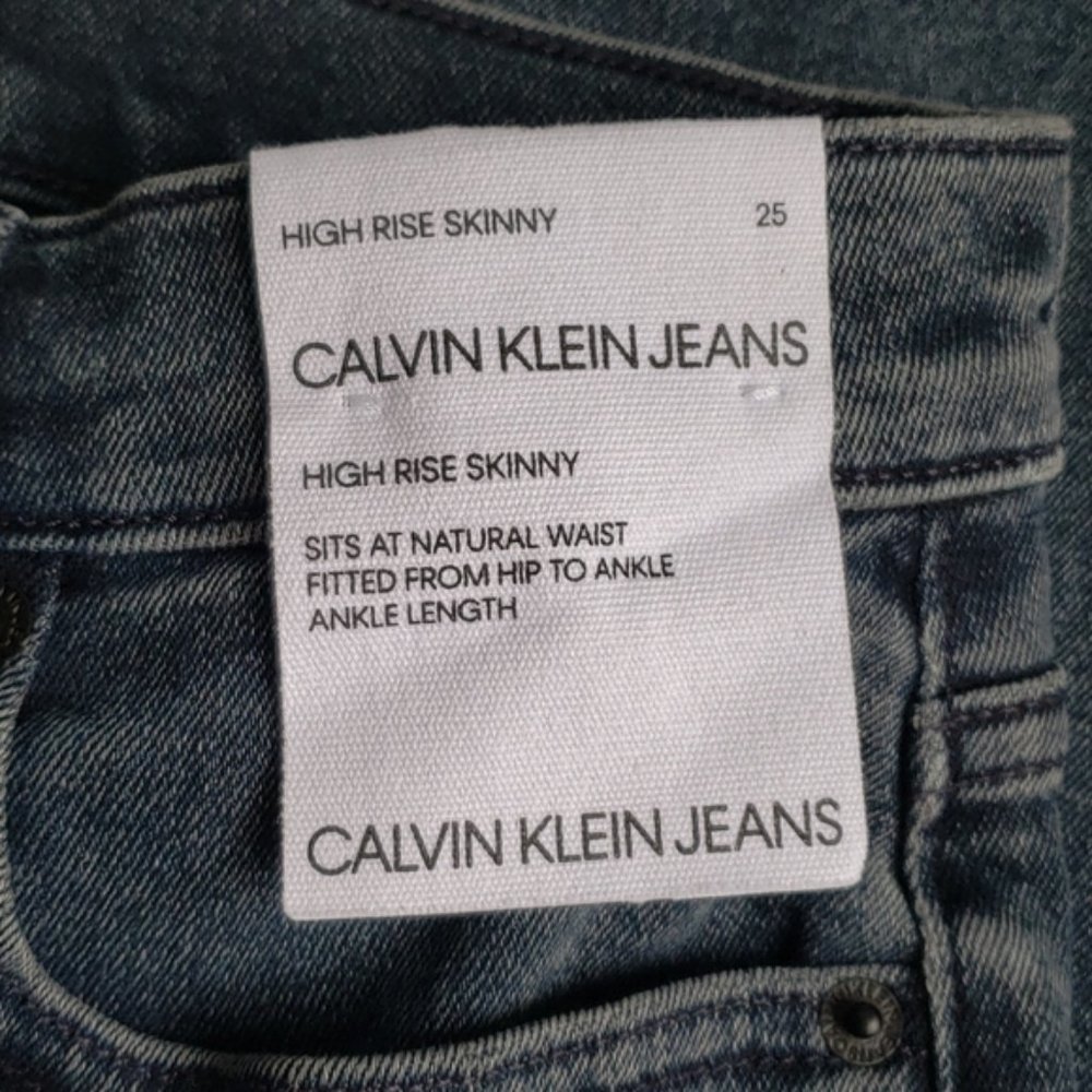 Calvin Klein High Rise Skinny Denim Jeans | 25 NEW WITH TAG - Picture 3 of 8